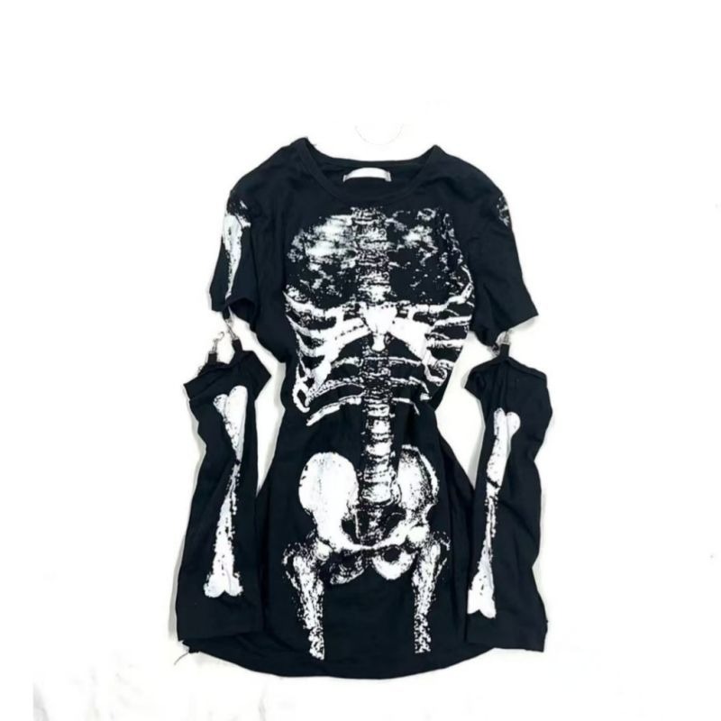 Summer Goth Clothing - تي شيرت نسائي جديد بتصميم هيكل