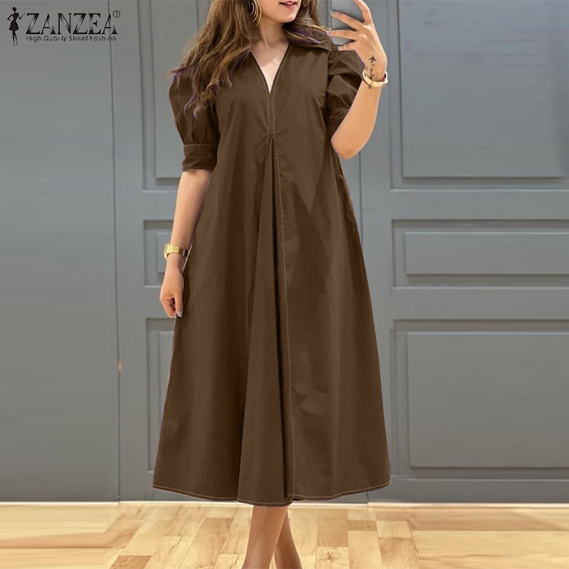 Summer Upf Clothing - فساتين نسائية كاجوال من ZANZEA مقاس