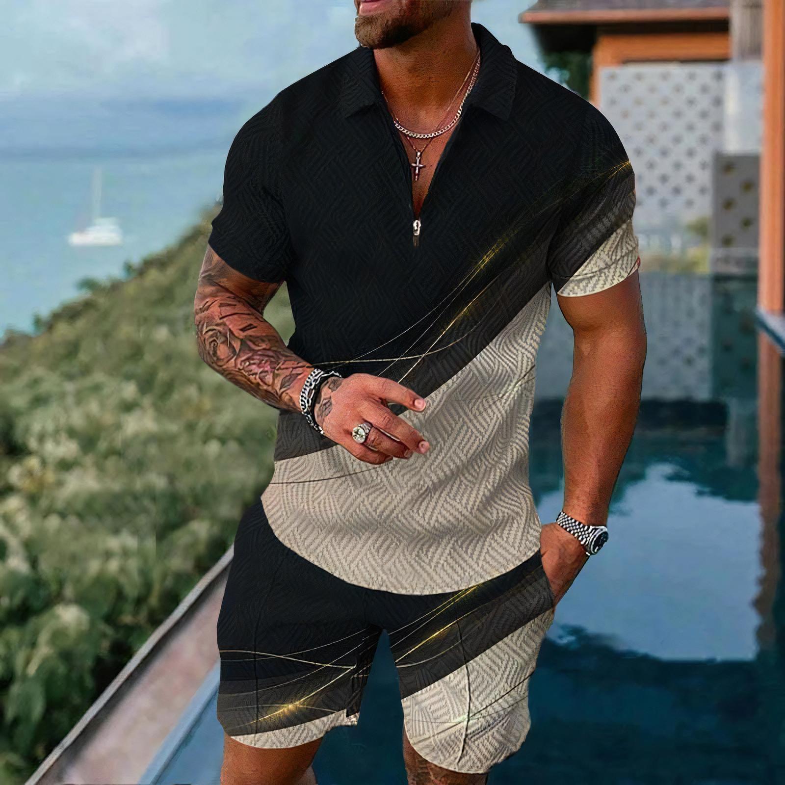 Summer Clothing Styles - طقم قمصان بولو رجالية بأكمام قصيرة،