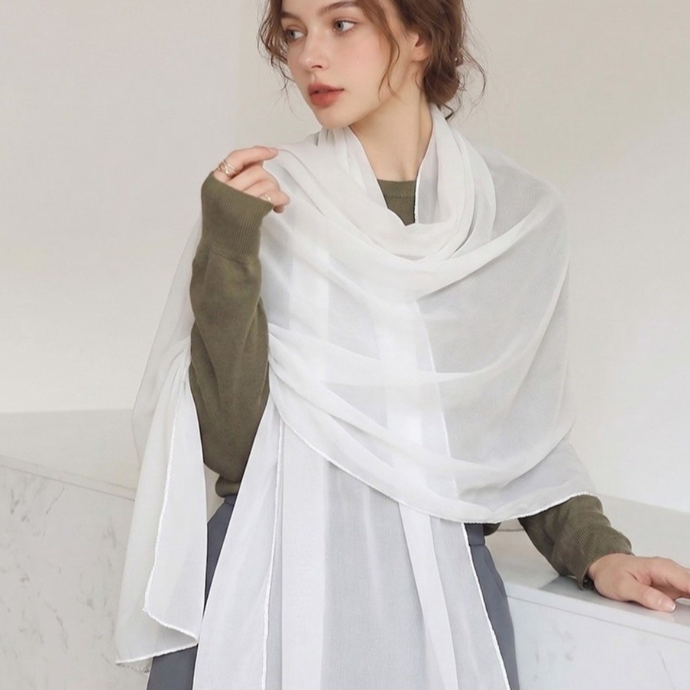 شال رقيق بلون واحد من الشيفون، - مراجعة Sarong Pareo Wrap وسعره