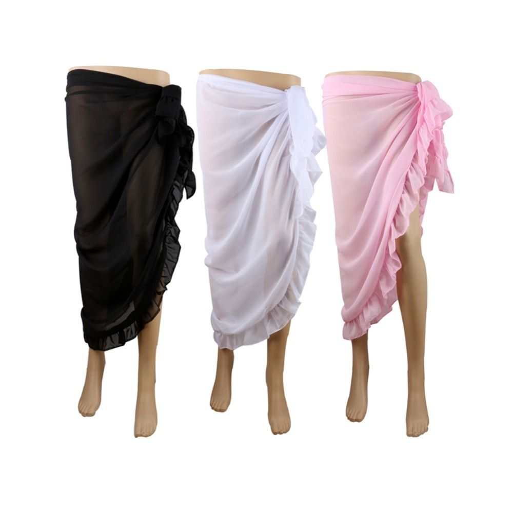 فستان شاطئ طويل من الشيفون بتص - مراجعة Sarong Pareo Wrap وسعره