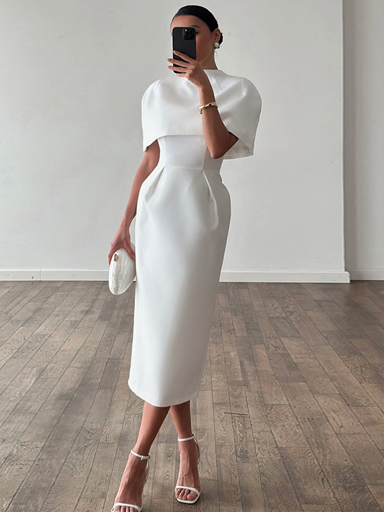 فستان شال أنيق بلون موحد لصيف  - مراجعة Summer Clothing Women Sale وسعره