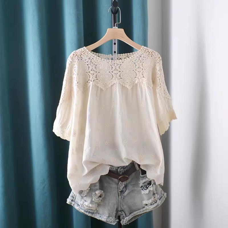 قمصان وبلوزات مطرزة بالدانتيل  - مراجعة Summer Clothing In Japan وسعره