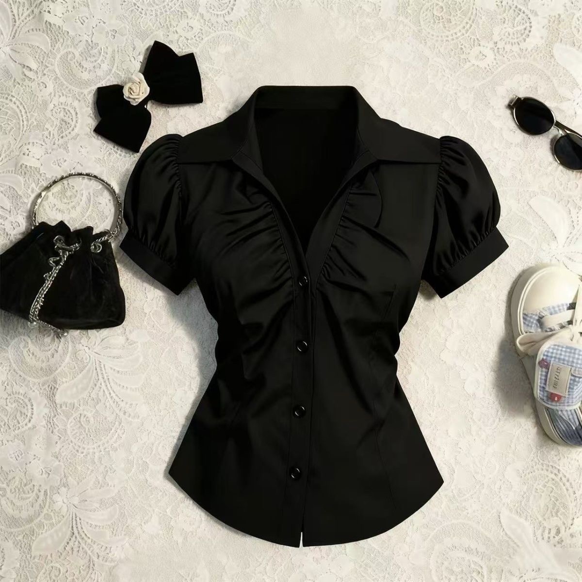 بلوزة نسائية بتصميم Y2K جرونج  - مراجعة Summer Goth Clothing وسعره