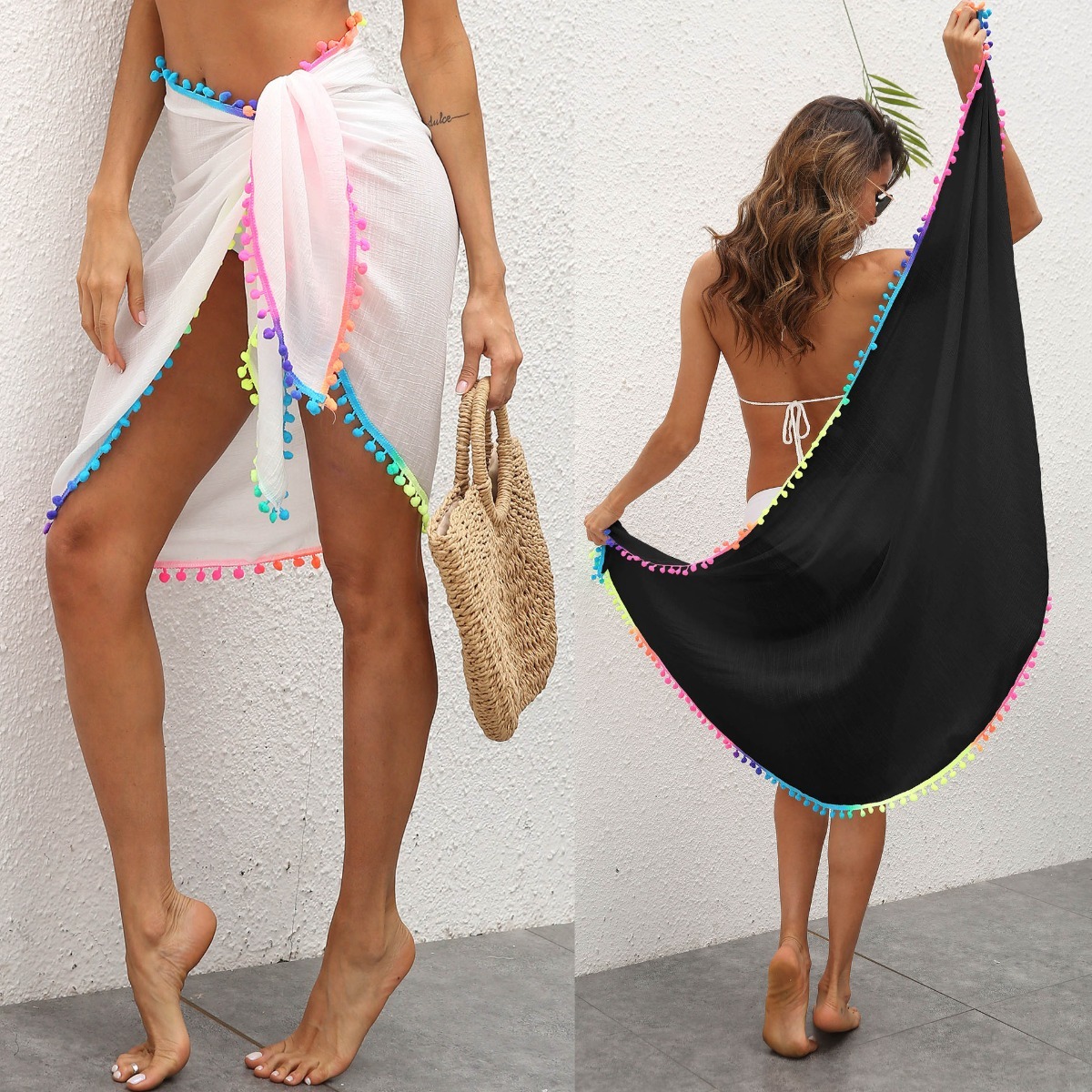 تنورة سارونج نسائية ملونة بشرا - مراجعة Sarong Pareo Wrap وسعره