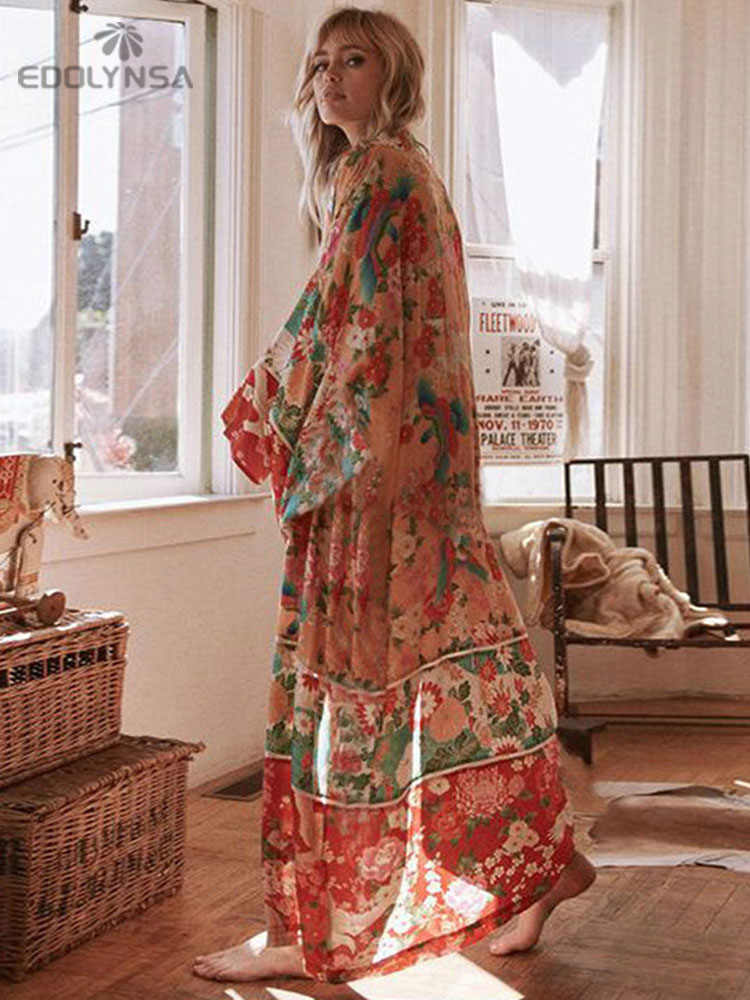 فستان شيفون بوهيمي مطبوع بالزه - مراجعة Sarong Pareo Wrap وسعره