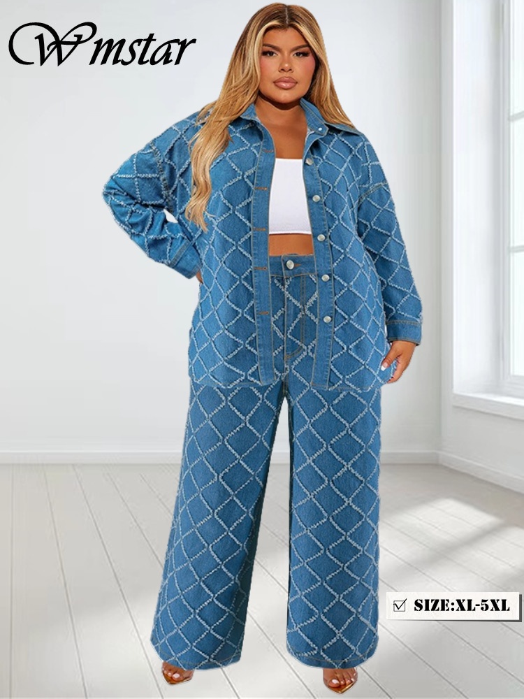 Wmstar حجم كبير الدنيم قطعتين  - مراجعة Summer Clothing Wholesale وسعره